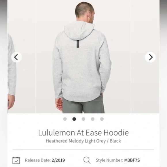Lululemon At Ease Hoodie Men’s Medium M3BF7S Heathered Grey Stretch Comfort - Picture 3 of 13